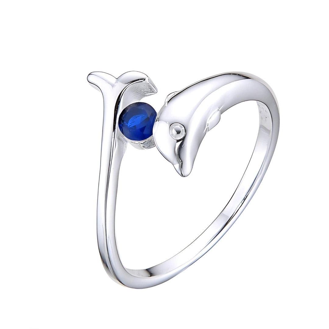 Anillo de delfín punto azul