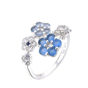 Anillo de flores azul