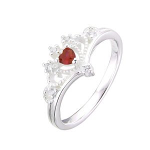 Anillo de corona rubí