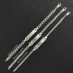 Esclava cubana martillada para niño - 16 cm, 4 mm