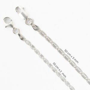 Cadena eslabones valentino blanco - 55 cm, 2 mm