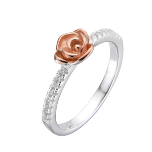 Anillo de flor caramelo diamantado