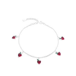 Pulsera de manzanas diamantadas Rubí
