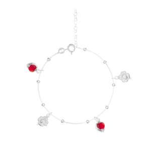 Pulsera de corazones diamantada