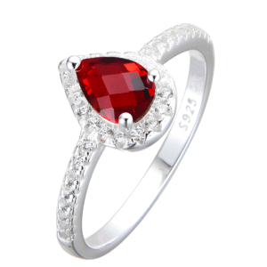 Anillo con Gema tipo pera diamantada