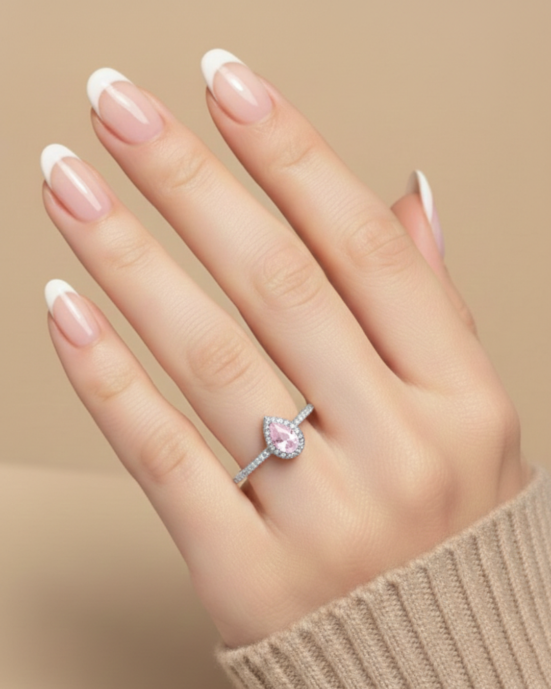 Anillo con Gema tipo pera diamantada - Imagen 3