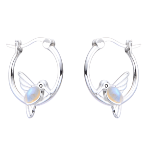 Argolla redonda con Colibrí blanco