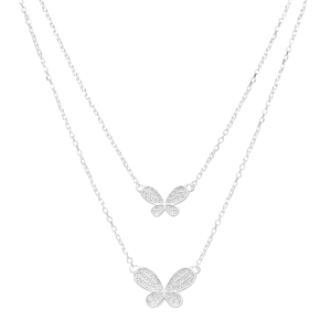 Gargantilla doble mariposa diamantada