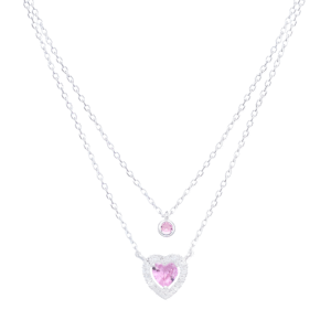 Gargantilla doble lazo corazón rosa